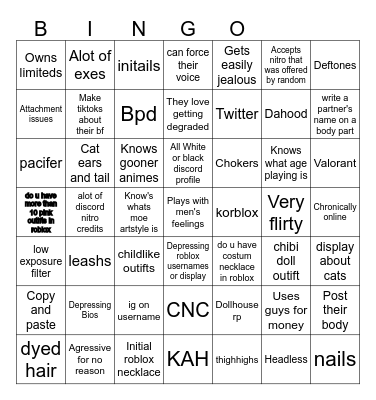 Ekitten bingo Card
