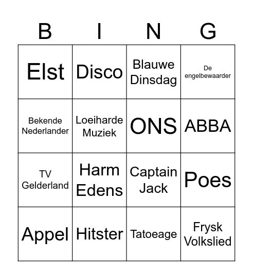 1e dag Vierdaagse Bingo Card