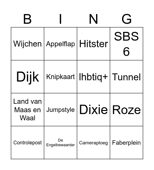 2e dag Vierdaagse Bingo Card