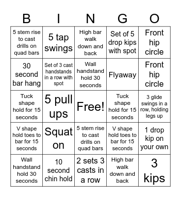 Bars Bingo 2 Bingo Card
