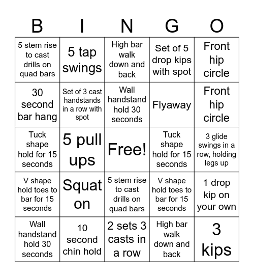 Bars Bingo 2 Bingo Card