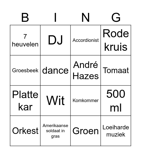 3e dag Vierdaagse Bingo Card
