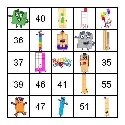 Numberblocks Bingo Card