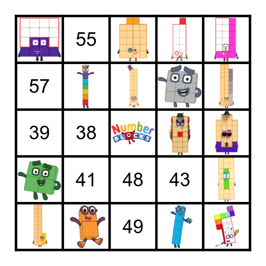 Numberblocks Bingo Card
