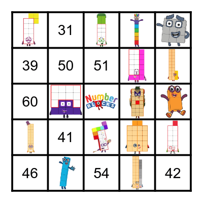 Numberblocks Bingo Card