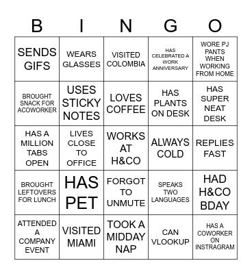 OPERATAIONS BINGO Card