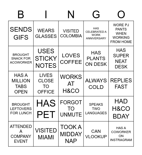 OPERATAIONS BINGO Card