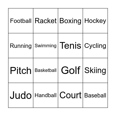 Sports Bingo Card