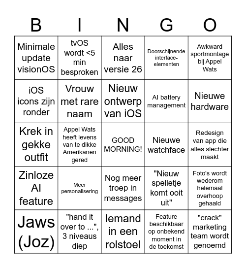 Strak Kijkje v2 Bingo Card