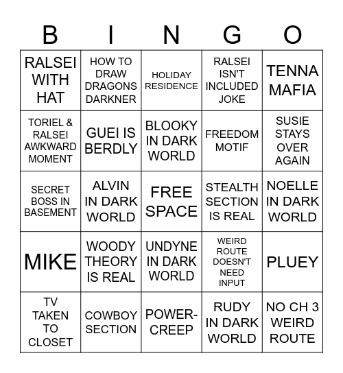 DELTARUNE CH 3 & 4 BINGO Card