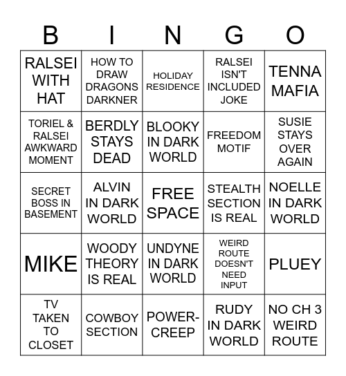 DELTARUNE CH 3 & 4 BINGO Card