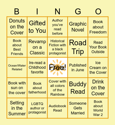 June Book Bingo☀️ Bingo Card