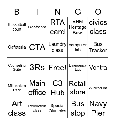 C3 Hub Bingo Card