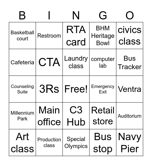 C3 Hub Bingo Card