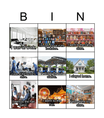 Places in Town Bingo Card