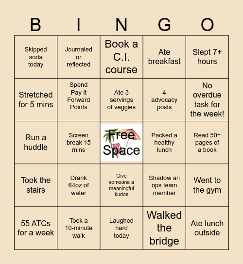 Talent Bingo Card