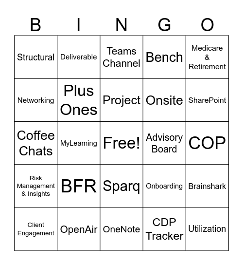 CDP Day-in-the-Life Bingo Card