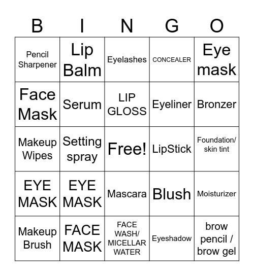 Sephora Collection Multi-World Bingo Card