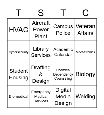 TSTC Loteria Bingo Card