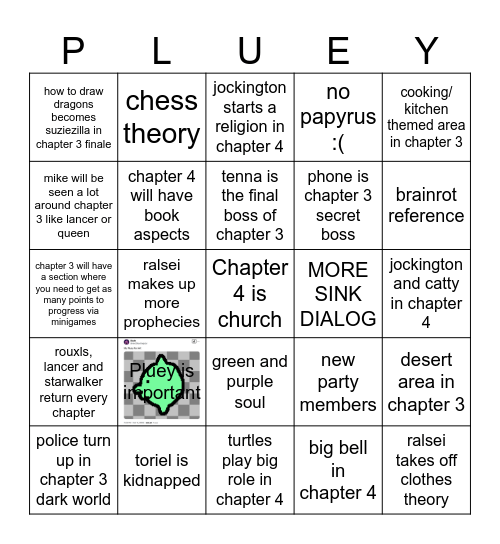 DELTARUNE TOMORROW Bingo Card
