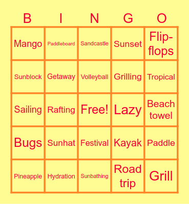 May Pre-Cycle Call - Summer Bingo Card
