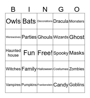 Spookiest Bingo Around! Bingo Card