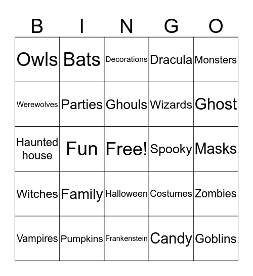 Spookiest Bingo Around! Bingo Card