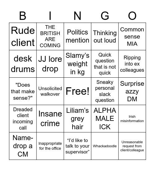 LASSES & LASS-EH BINGO Card