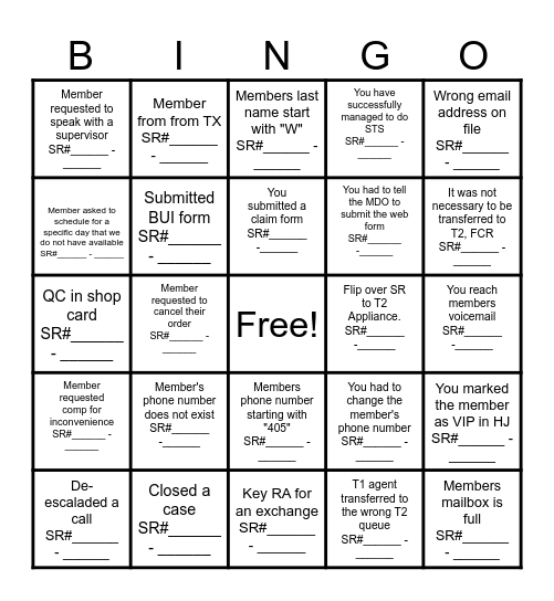 Offline Bingo Card