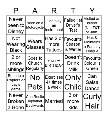 Happy Birthday George & Gia Bingo Card