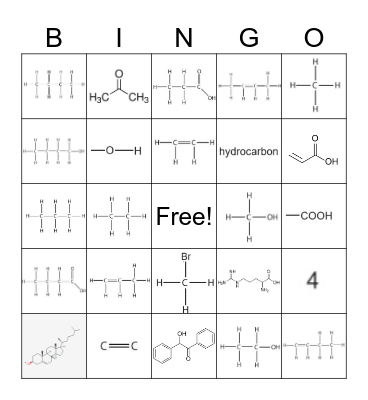 Organic Chemistry Bingo Card