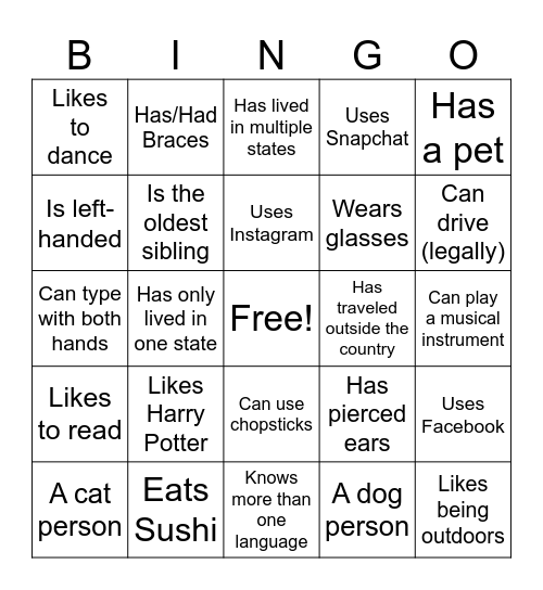 Girls Who Code Icebreaker Bingo Card