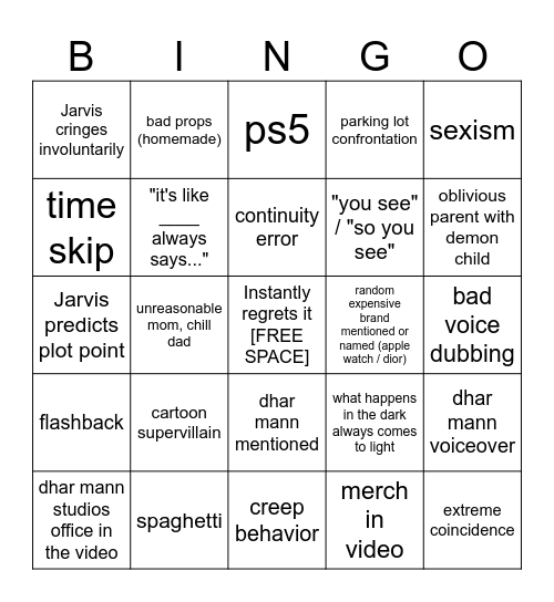 Dhar Mann Bingo v4 Bingo Card