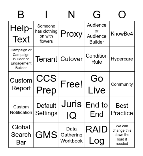Workset B Learning Bingo Card