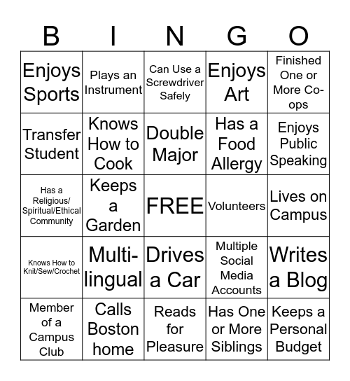 Asset Mapping Bingo Card