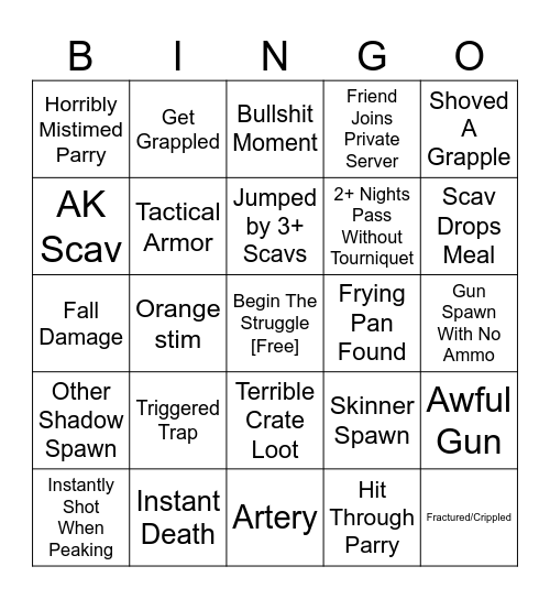 DW Bingo Card