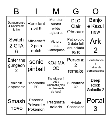 Summer Game Fest - 1berto Bingo Card