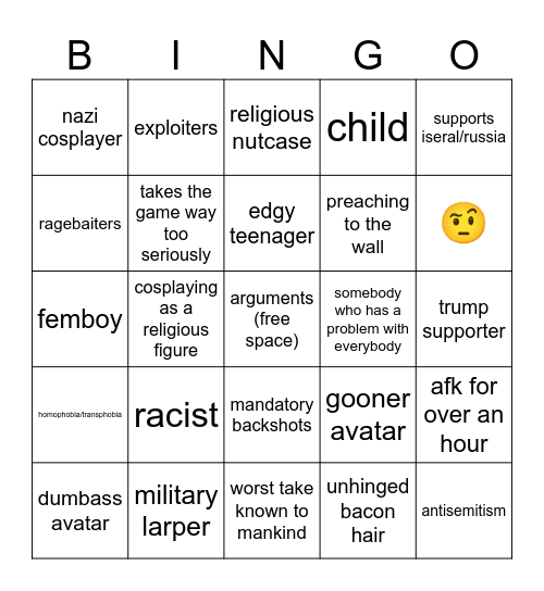 roblox church bingo 2.0 Bingo Card