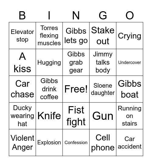 Ncis Bingo Card