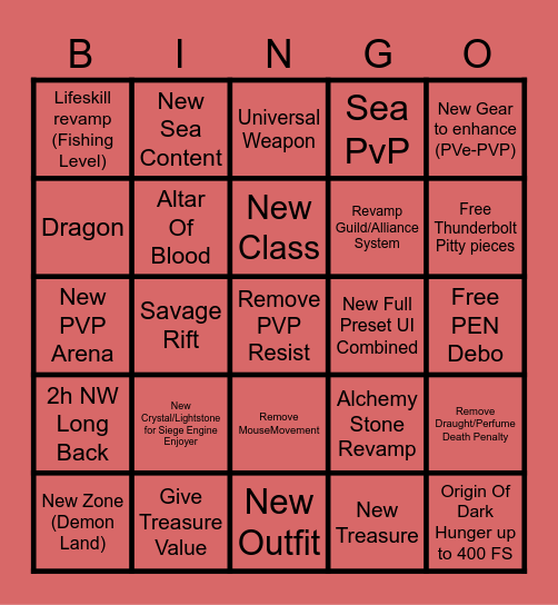 Heidel Ball - BDO Bingo Card