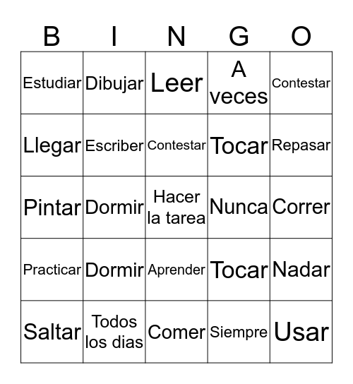 Yo tengo que Bingo Card