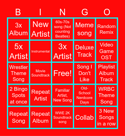 Apple Music Bingo Card
