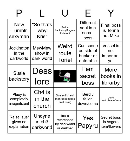 DeltaRune 3+4 Bingo Card