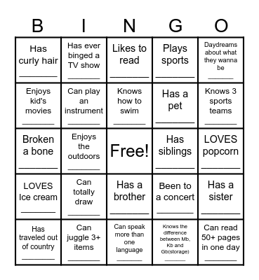 PEOPLE + BINGO Card