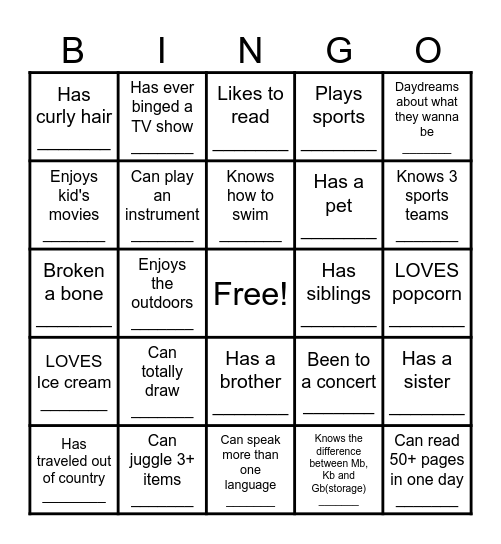 PEOPLE + BINGO Card