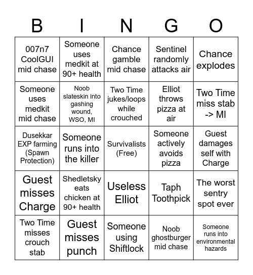 Witnessing People do Dumb Things Bingo Card