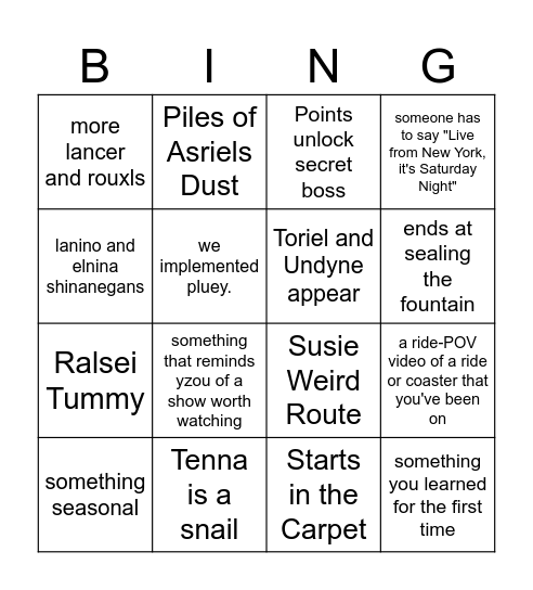 DR CHAPTER 3 BINGO Card