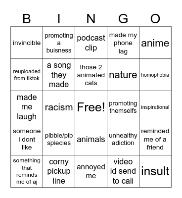 charlies reels bingo Card