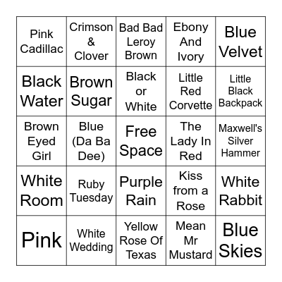 COLORS Bingo Card