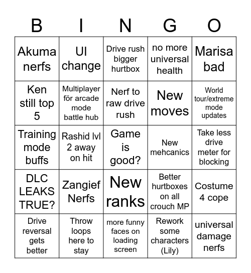 sf6 yolo bingo Card